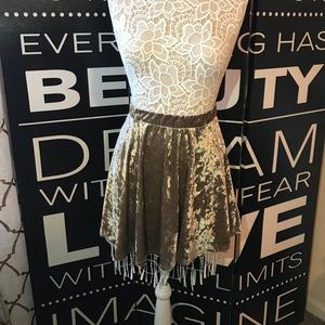 Taupe Velour Skater Skirt